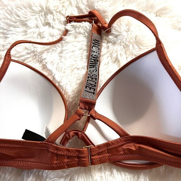 VICTORIA'S‎ SECRET SWIM Bikini Top Shine Strap Full Coverage Push-Up Size 36B - Picture 7 of 16